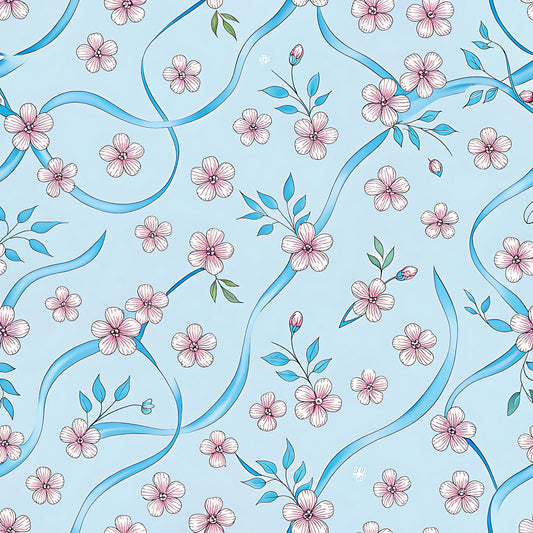Cherry Floral Pattern 15 Quilting Cotton Fabric