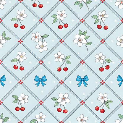 Cherry Floral Pattern 16 Quilting Cotton Fabric
