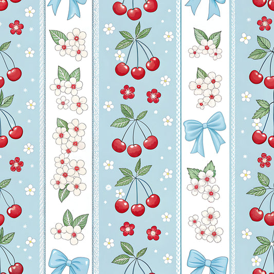 Cherry Floral Pattern 18 Quilting Cotton Fabric