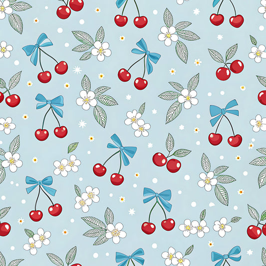 Cherry Floral Pattern 7 Quilting Cotton Fabric