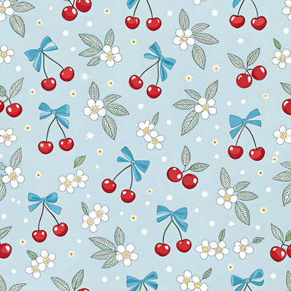 Cherry Floral Pattern 7 Quilting Cotton Fabric