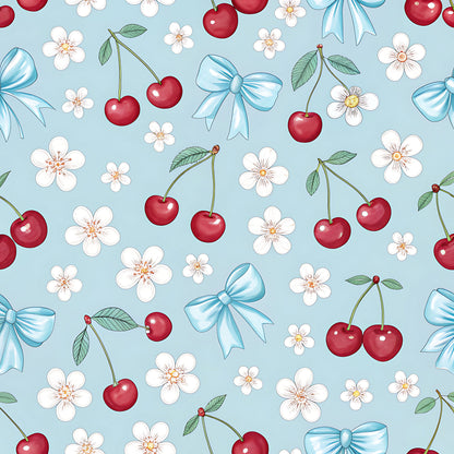 Cherry Floral Pattern 8 Quilting Cotton Fabric