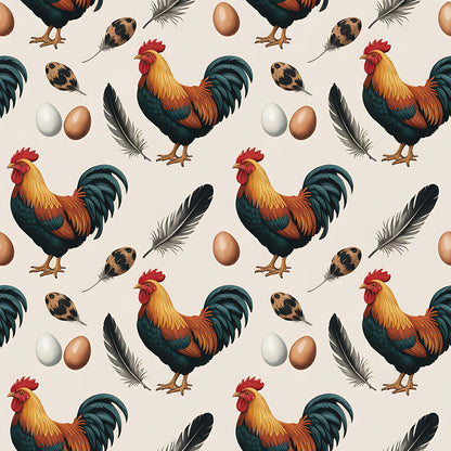 Chicken and Eggs Pattern 15 Quilting Cotton Fabric