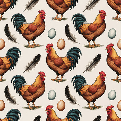 Chicken and Eggs Pattern 16 Quilting Cotton Fabric