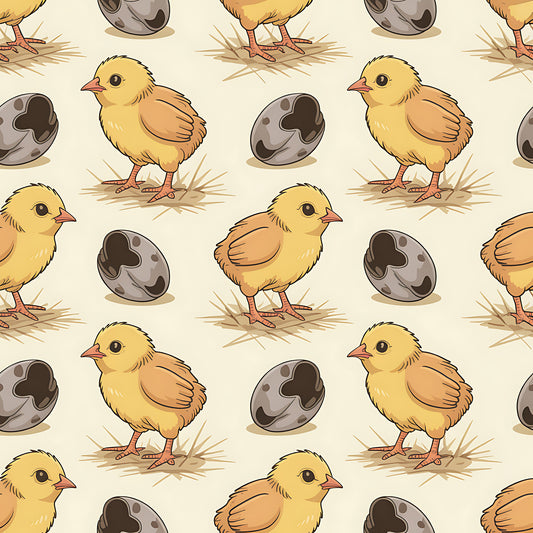 Chicken and Eggs Pattern 5 Quilting Cotton Fabric