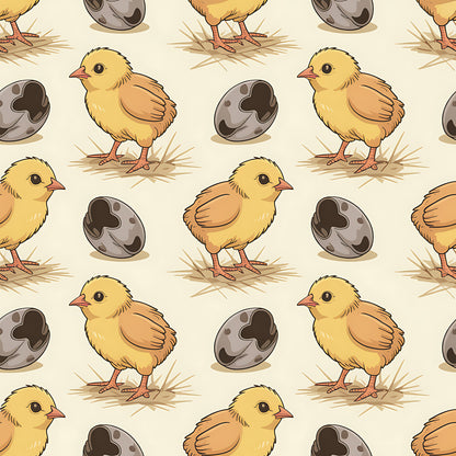 Chicken and Eggs Pattern 5 Quilting Cotton Fabric