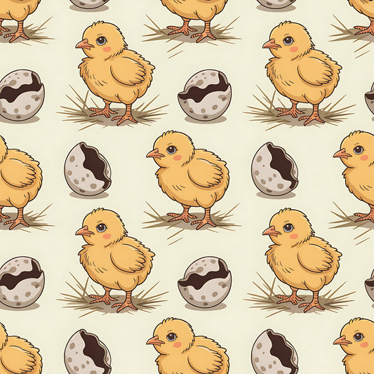 Chicken and Eggs Pattern 6 Quilting Cotton Fabric