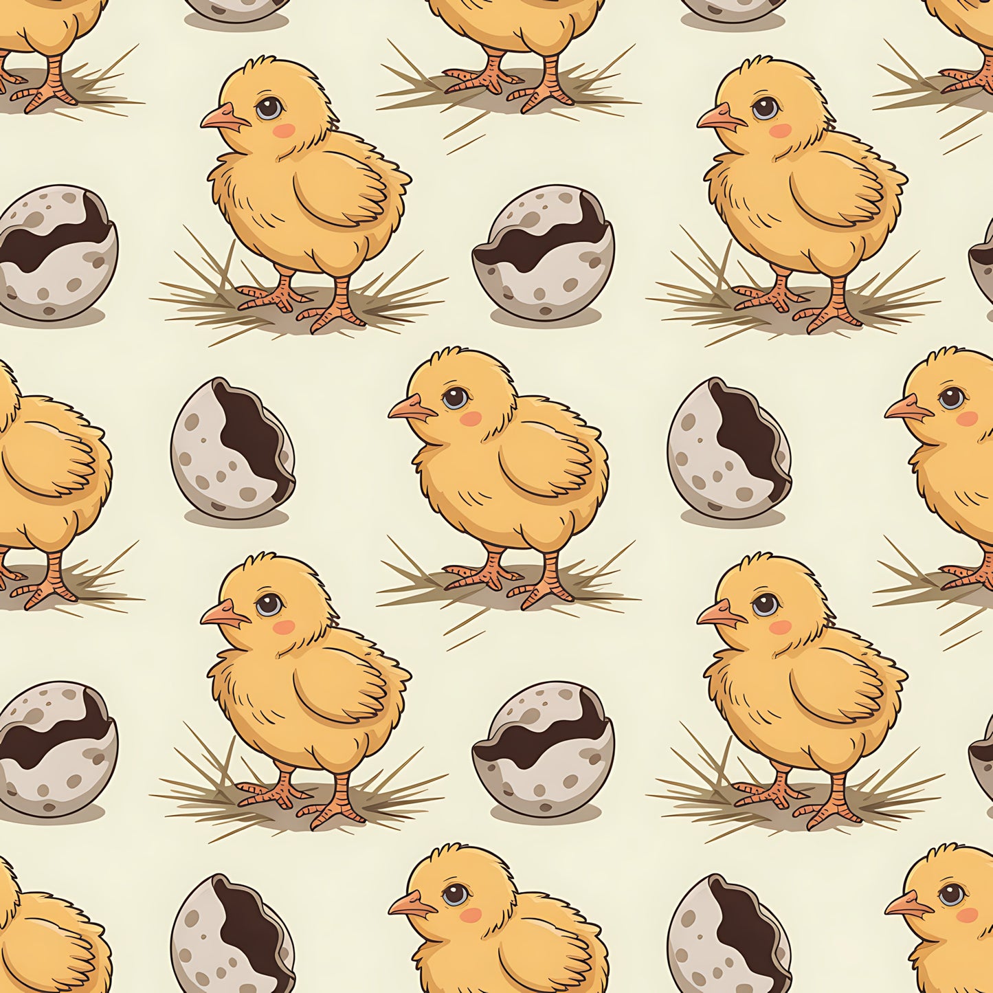 Chicken and Eggs Pattern 6 Quilting Cotton Fabric