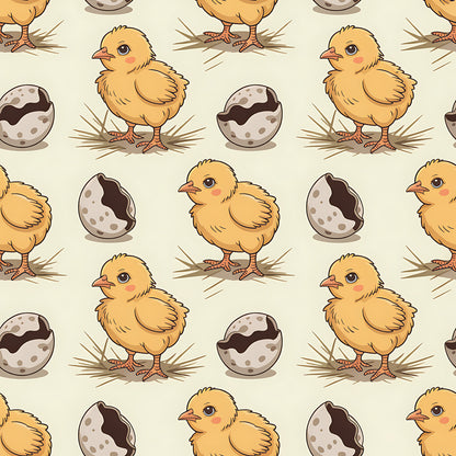 Chicken and Eggs Pattern 6 Quilting Cotton Fabric