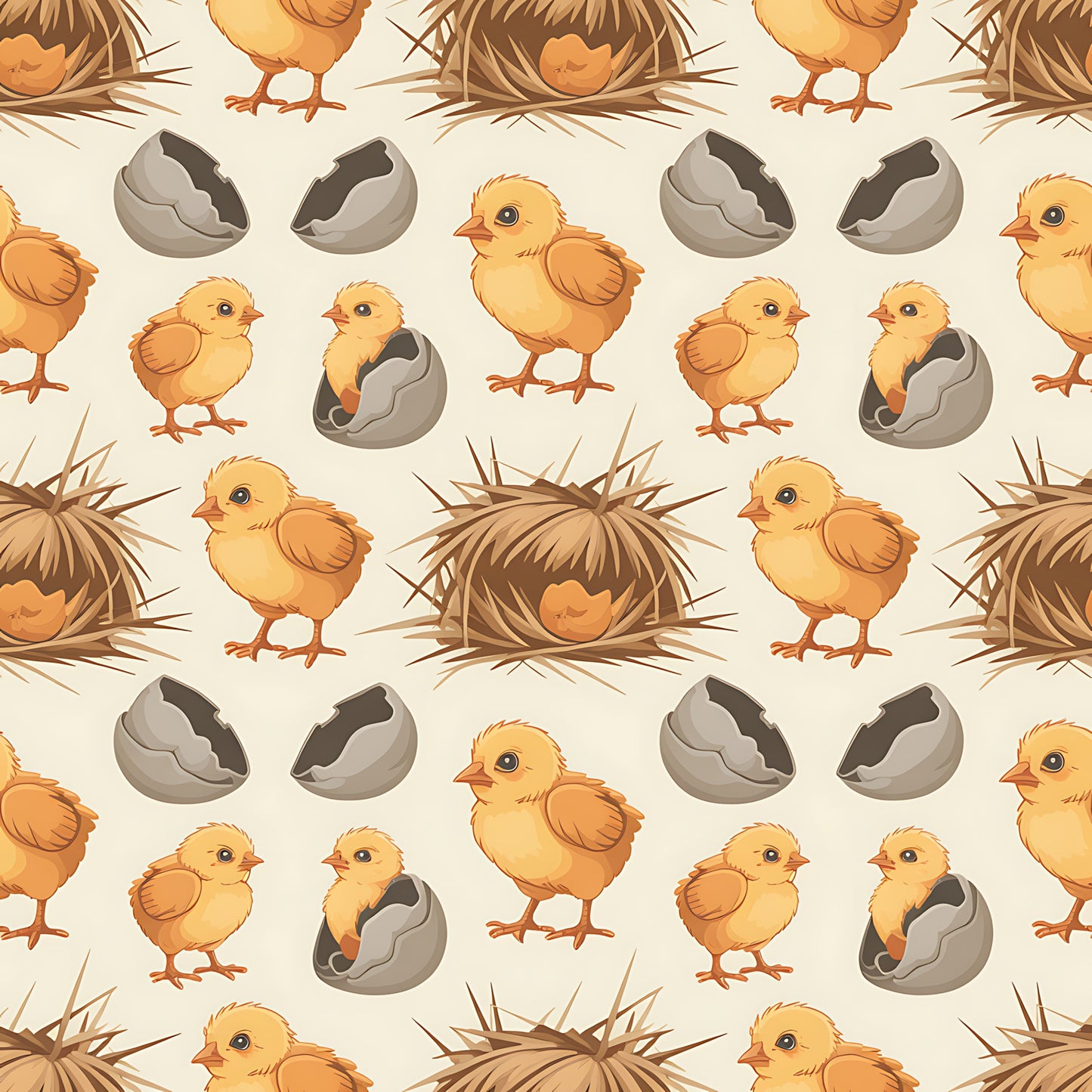 Chicken and Eggs Pattern 7 Quilting Cotton Fabric