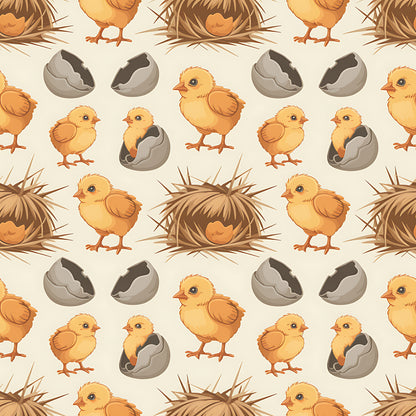 Chicken and Eggs Pattern 7 Quilting Cotton Fabric