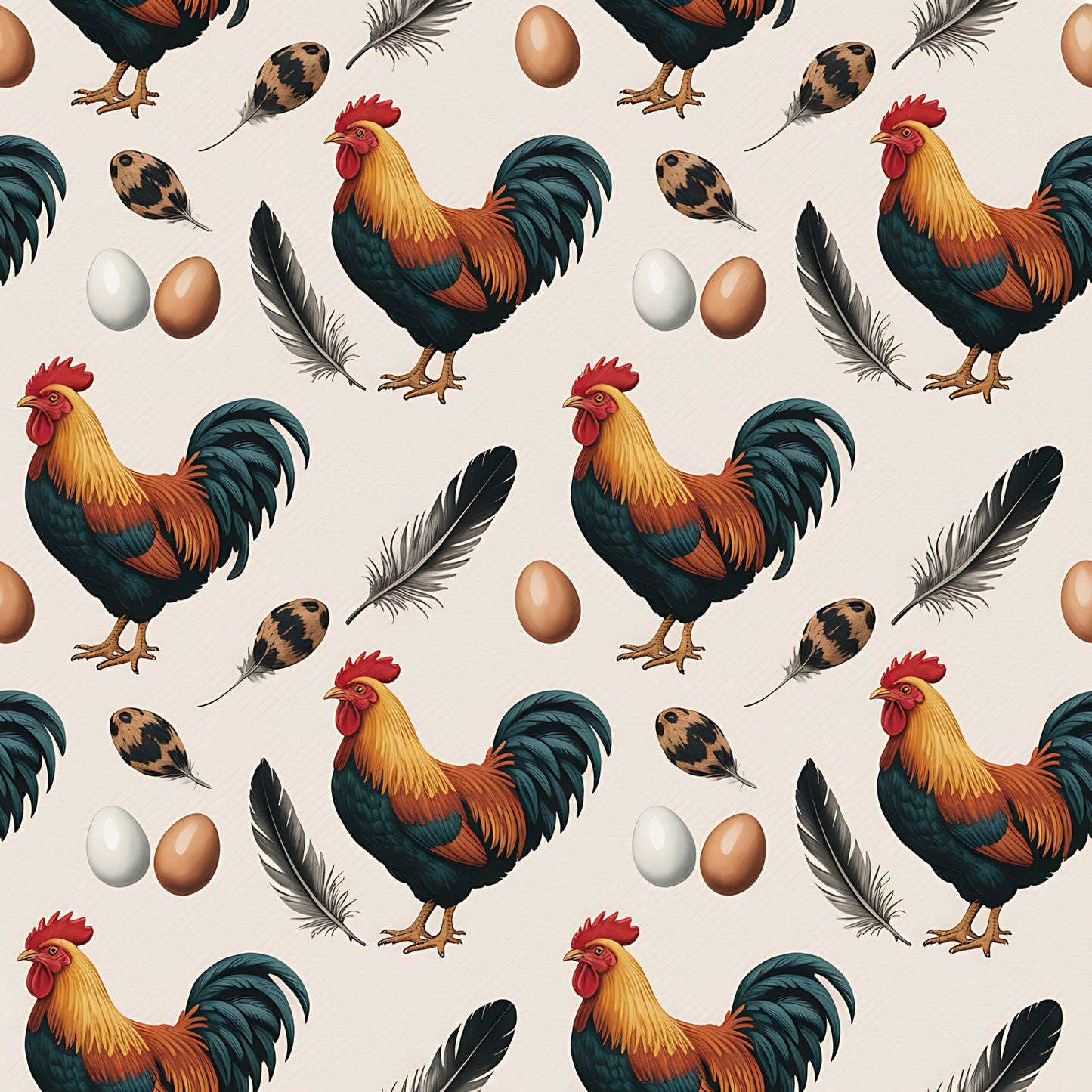Chickens and Eggs Pattern 14 Quilting Cotton Fabric