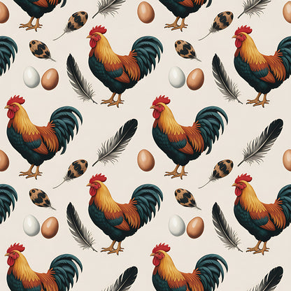 Chickens and Eggs Pattern 14 Quilting Cotton Fabric