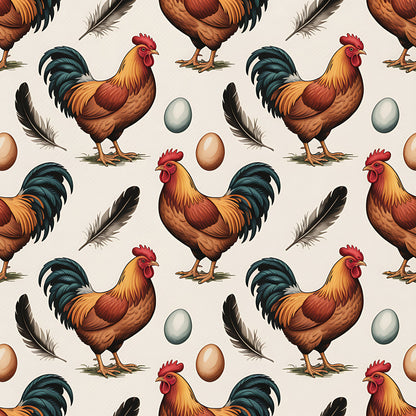 Chickens and Eggs Pattern 15 Quilting Cotton Fabric