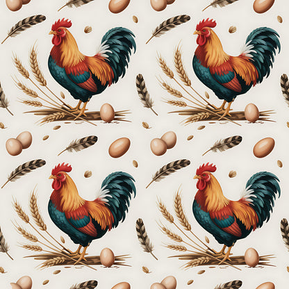 Chickens and Eggs Pattern 21 Quilting Cotton Fabric