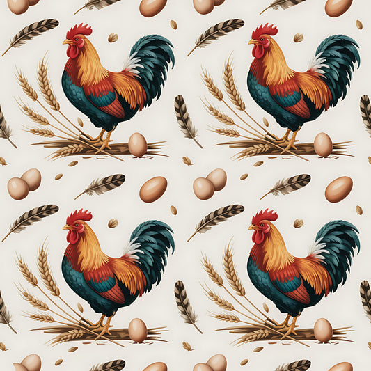 Chickens and Eggs Pattern 21 Quilting Cotton Fabric