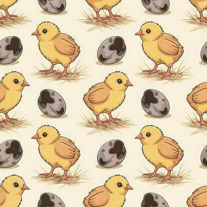 Chickens and Eggs Pattern 3 Quilting Cotton Fabric