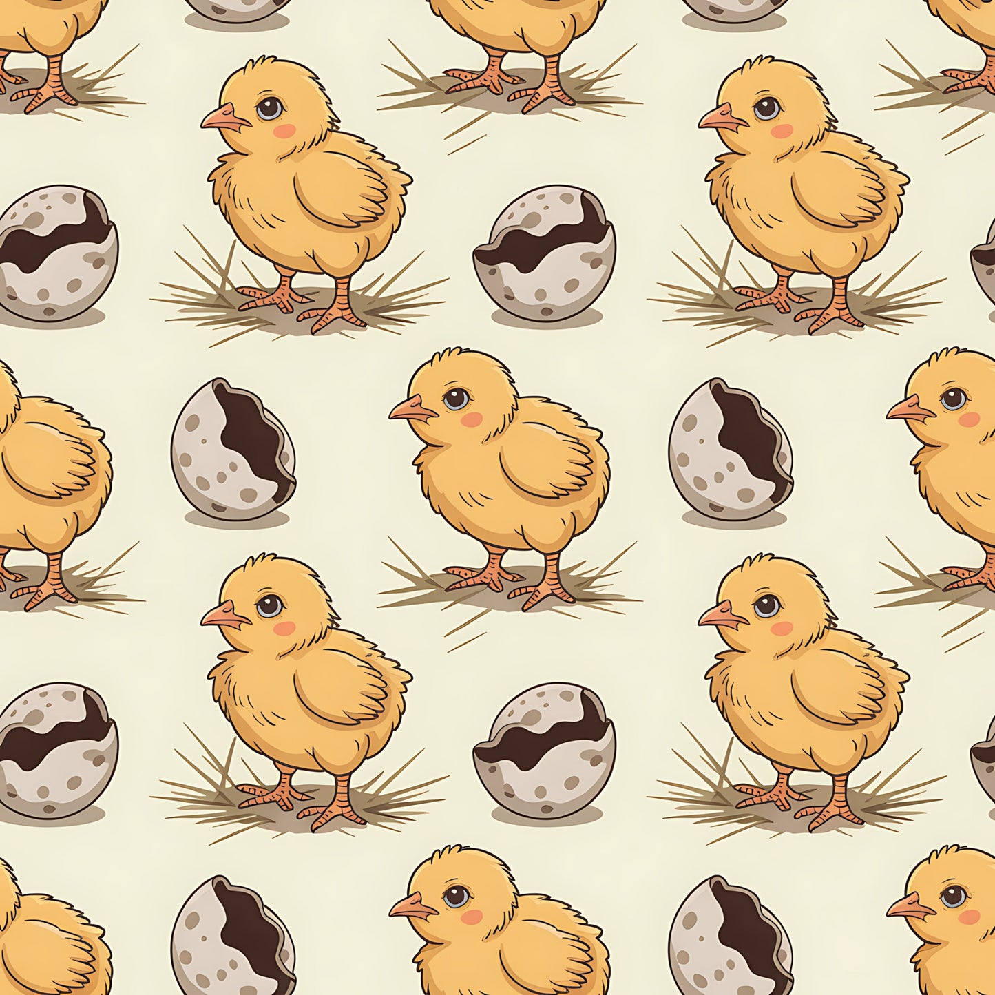 Chickens and Eggs Pattern 4 Quilting Cotton Fabric