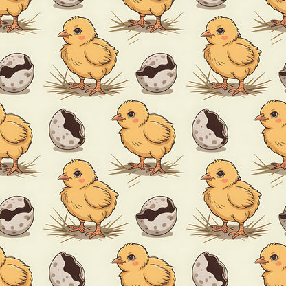 Chickens and Eggs Pattern 4 Quilting Cotton Fabric