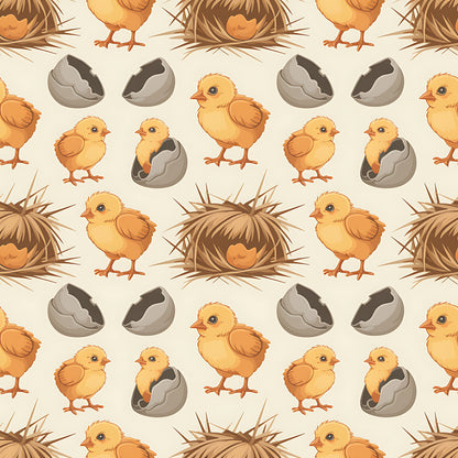 Chickens and Eggs Pattern 5 Quilting Cotton Fabric
