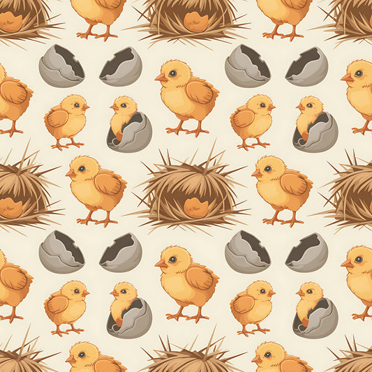 Chickens and Eggs Pattern 5 Quilting Cotton Fabric