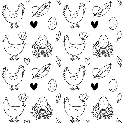 Chickens and Eggs Pattern 7 Quilting Cotton Fabric