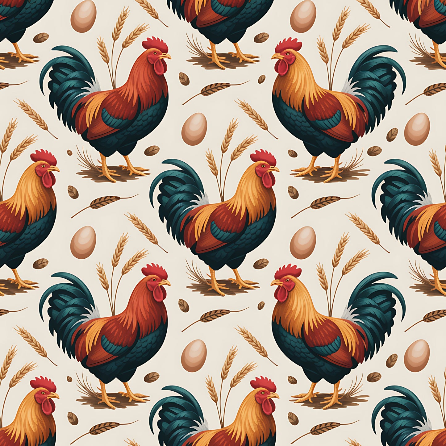 Chickens and Eggs Pattern 9 Quilting Cotton Fabric