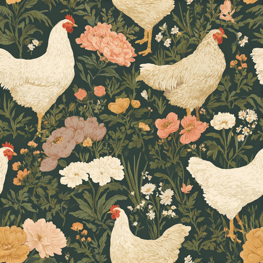 Chickens in the Pasture Pattern 1 Quilting Cotton Fabric