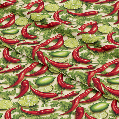 Chili Pepper Party Pattern 3 Quilting Cotton Fabric