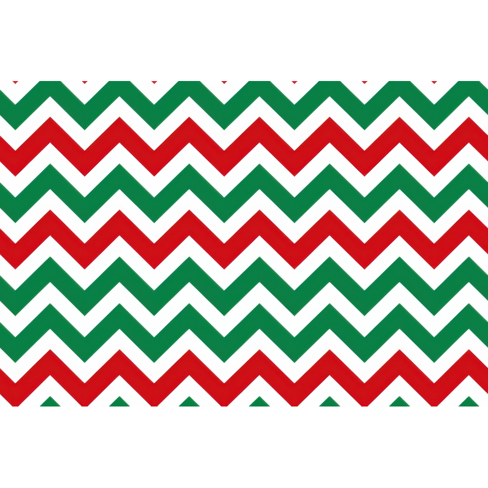 Red, green, and white zigzag pattern forming a repeating chevron design.