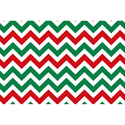 Red, green, and white zigzag pattern forming a repeating chevron design.