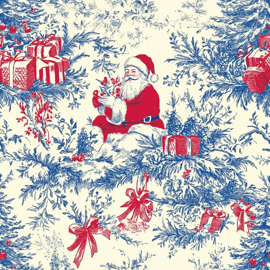 Christmas Chinoiserie Pattern 2 Quilting Cotton Fabric