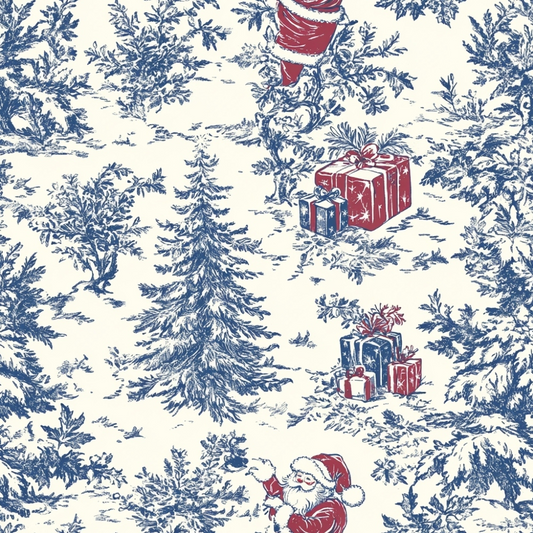 Christmas Chinoiserie Pattern 4 Quilting Cotton Fabric