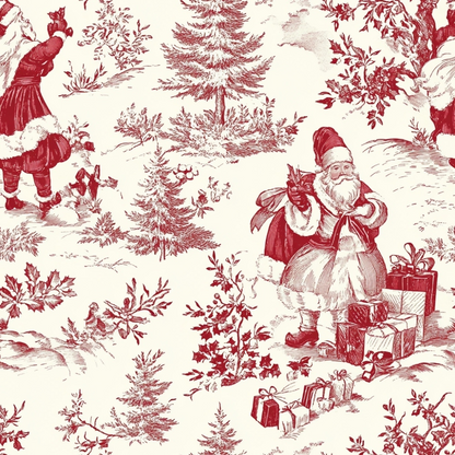 Christmas Chinoiserie Pattern 7 Quilting Cotton Fabric