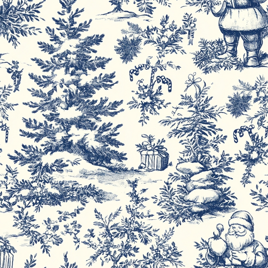 Christmas Chinoiserie Pattern 8 Quilting Cotton Fabric