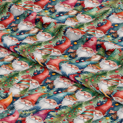 Christmas Gnomes Pattern 3 Quilting Cotton Fabric