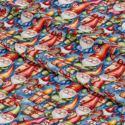 Christmas Gnomes Pattern 5 Quilting Cotton Fabric