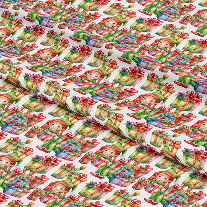 Christmas Gnomes Pattern 6 Quilting Cotton Fabric