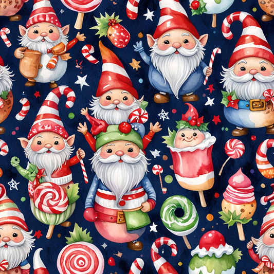 Christmas Gnomes Pattern 9 Quilting Cotton Fabric