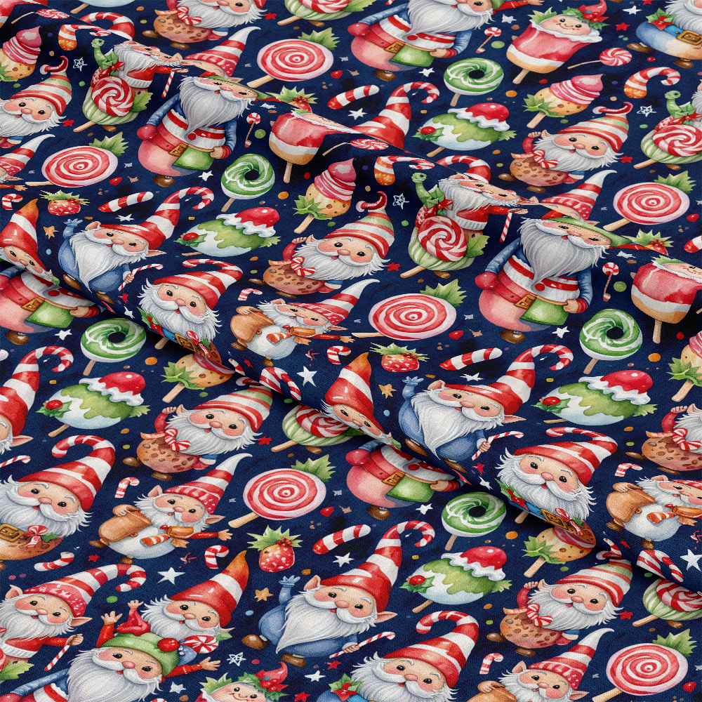 Christmas Gnomes Pattern 9 Quilting Cotton Fabric