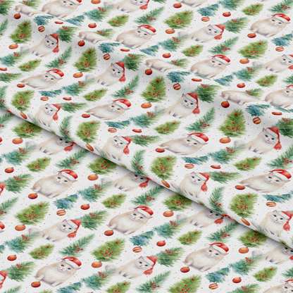 Christmas Santa Kitty Cats Pattern 1 Quilting Cotton Fabric