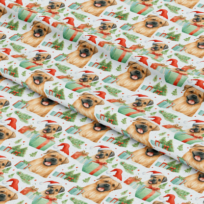 Christmas Santa Puppy Dogs Pattern 4 Quilting Cotton Fabric