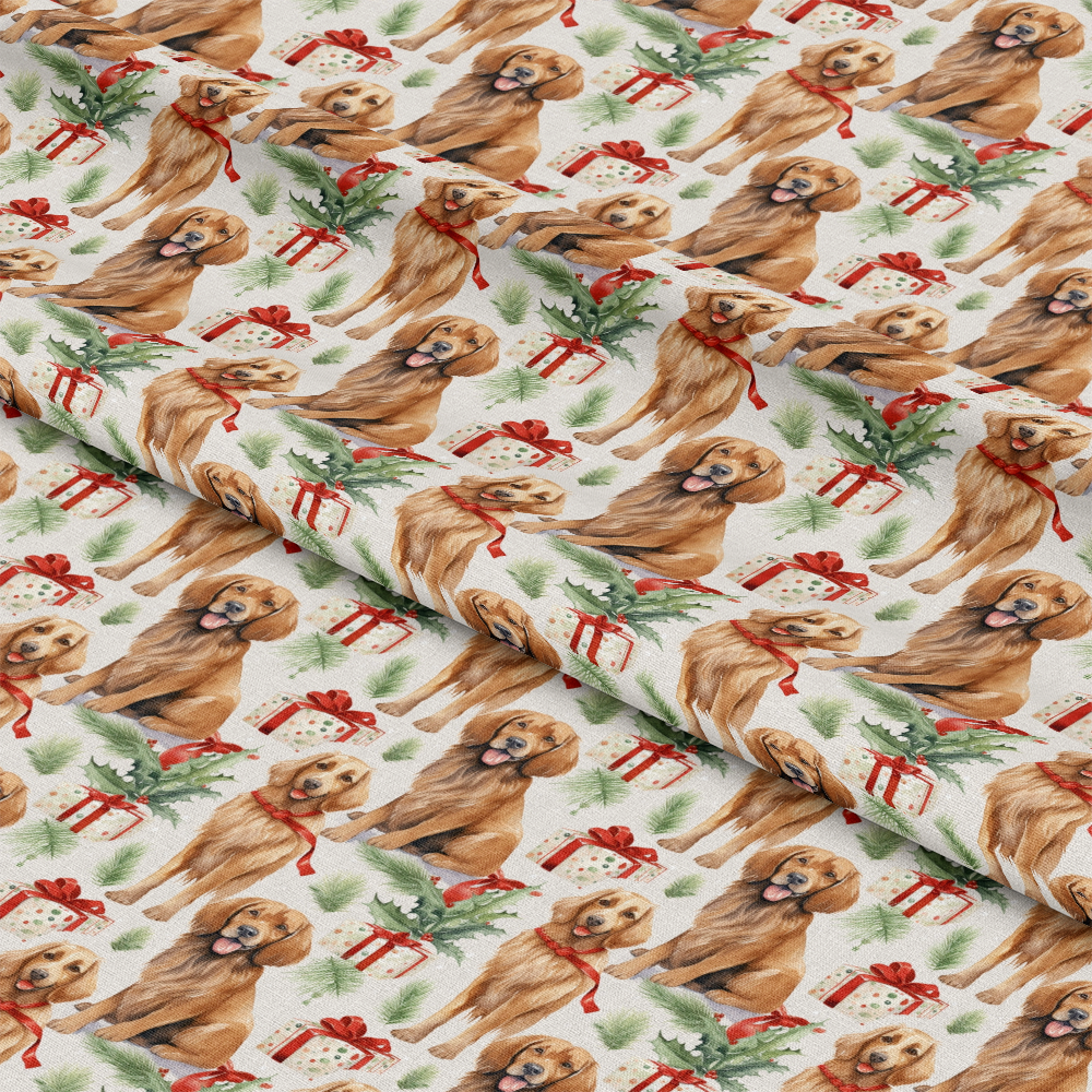 Christmas Santa Puppy Dogs Pattern 8 Quilting Cotton Fabric