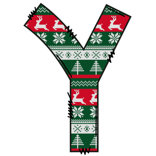 Christmas Sweaters Letter Y Fabric Panel