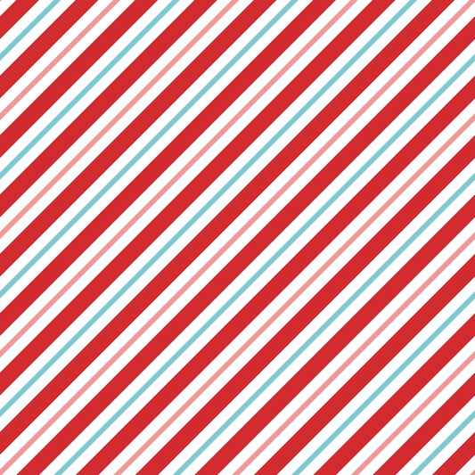 Diagonal stripes pattern with alternating red, white, and green lines.