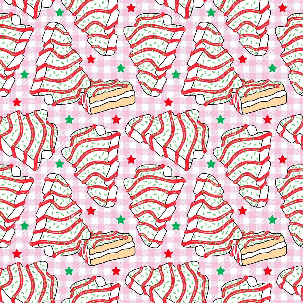 Christmas Tree Cakes Pattern 2 Quilting Cotton Fabric