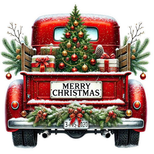 Christmas Trucks Fabric Panel 1
