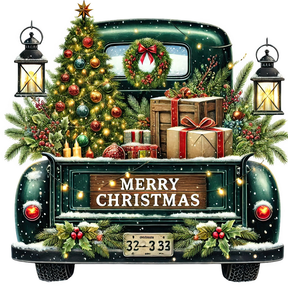 Christmas Trucks Fabric Panel 2