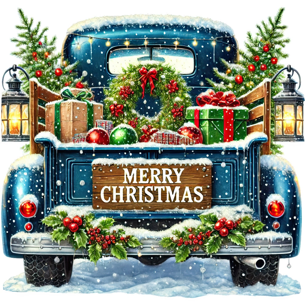 Christmas Trucks Fabric Panel 9