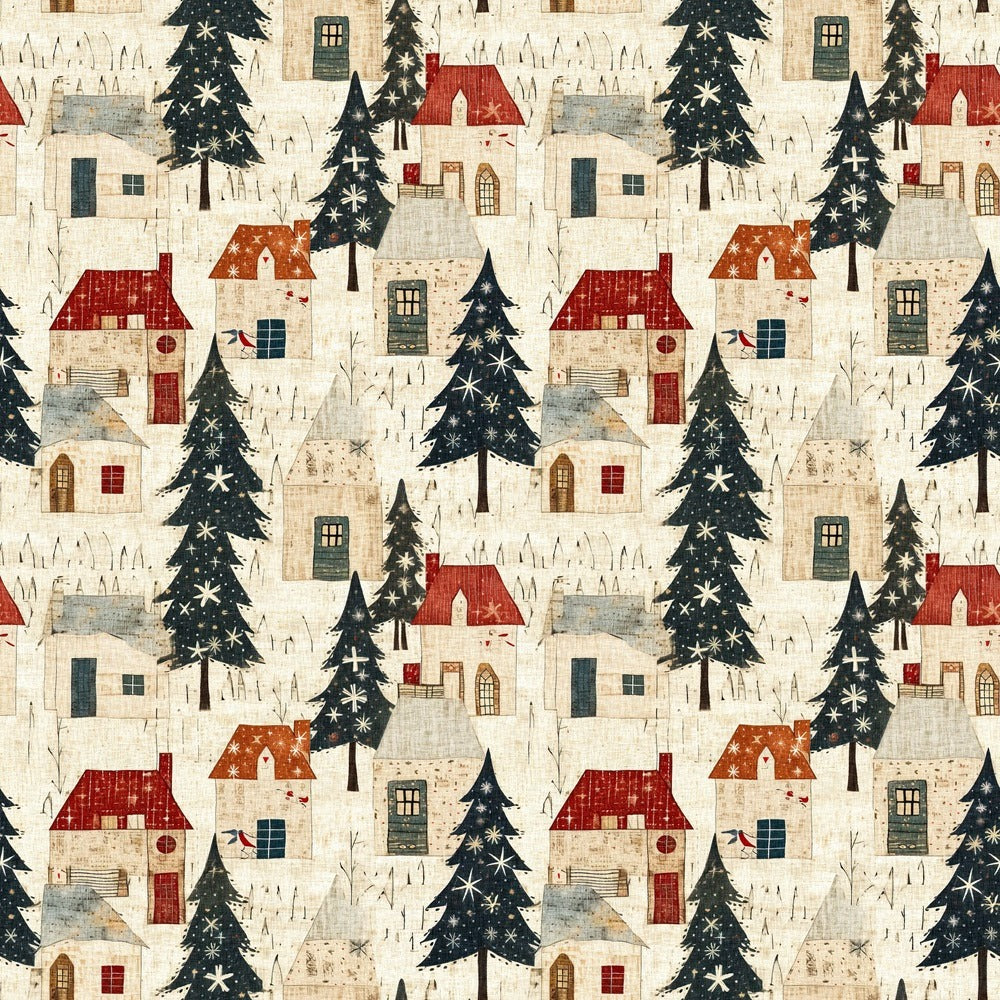 Christmas Village Quilting Cotton Fabric